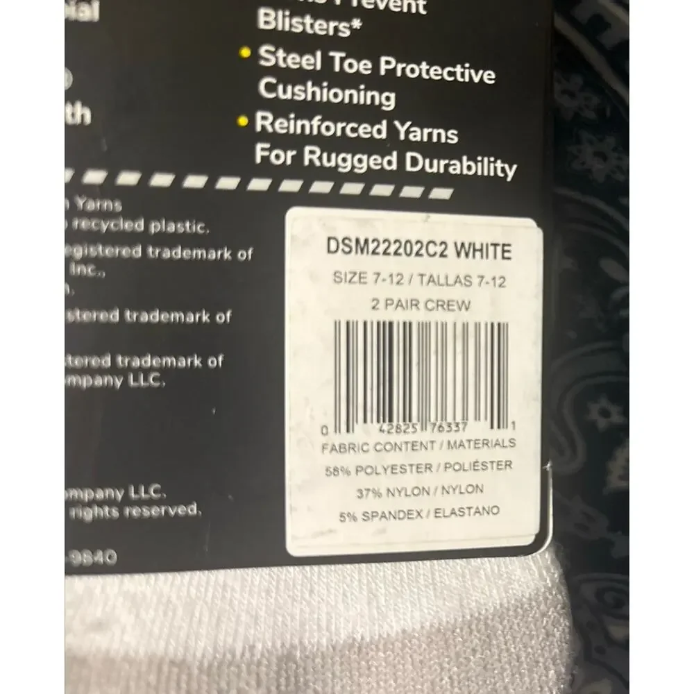 Dr. Scholl's Mens 7-12 White Work Compression Crew Socks Professional 3 Pair NE